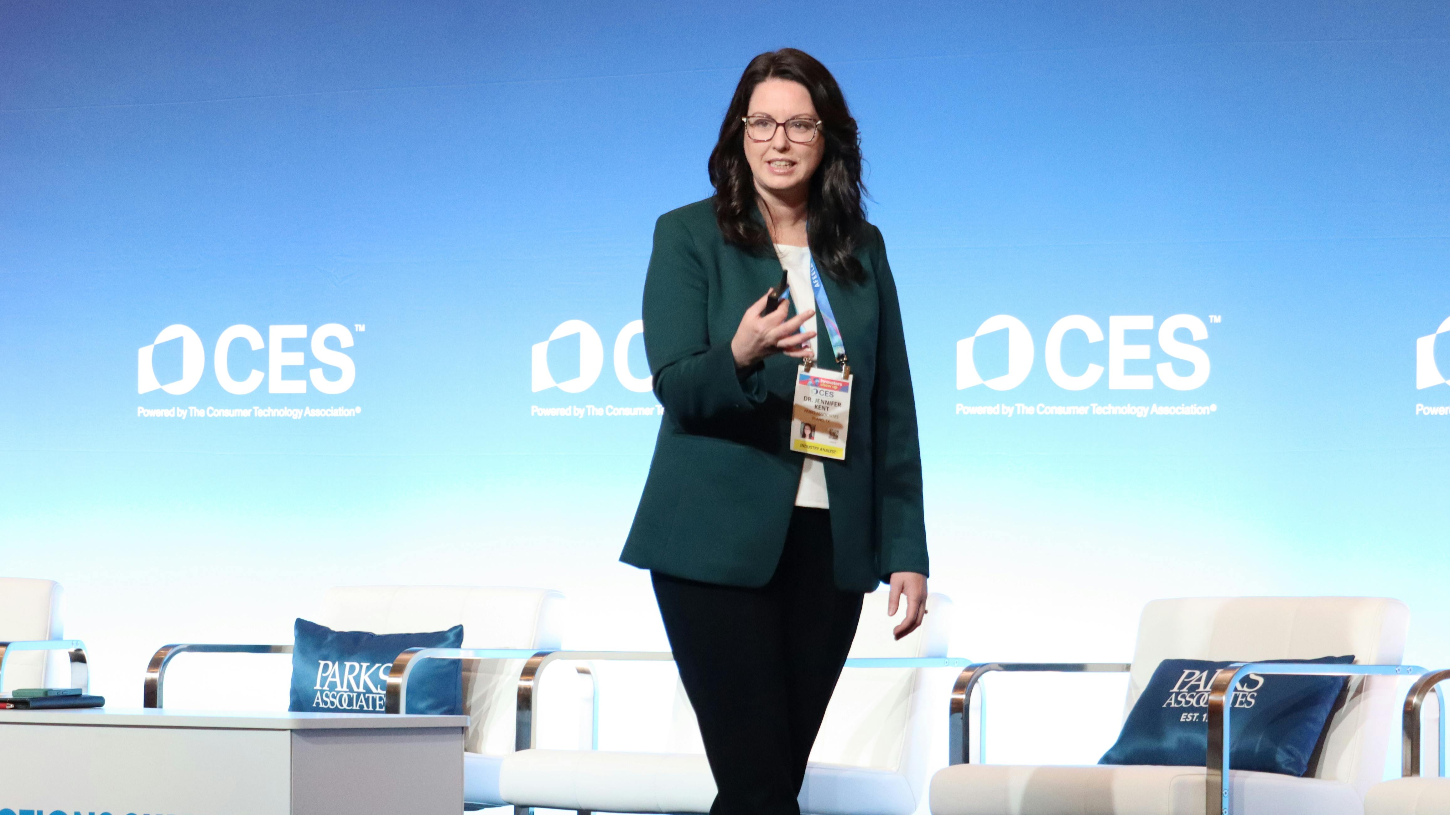 Parks Associates SVP and Principal Analyst Jennifer Kent addresses a packed house during the 20th Annual CONNECTIONS Summit at CES.