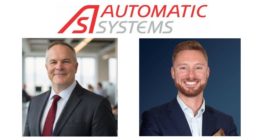Andrew Saabas, left, has joined Automatic Systems as technical services manager, while Derek Whitis has been named regional sales manager for the Western U.S.