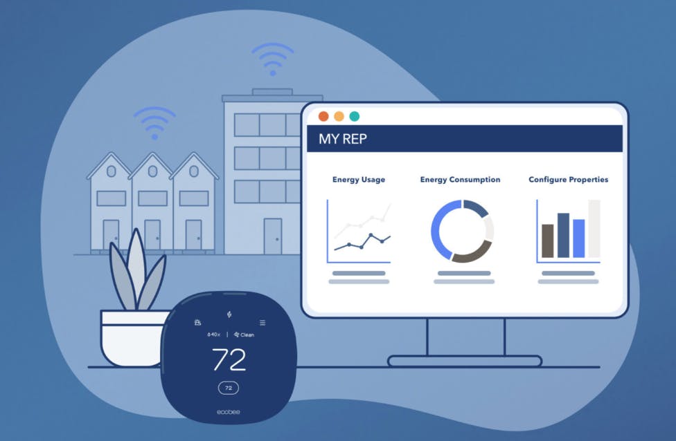 The ecobee SmartBuildings platform is designed to help multifamily property teams manage HVAC performance, energy use and system integration across building portfolios.