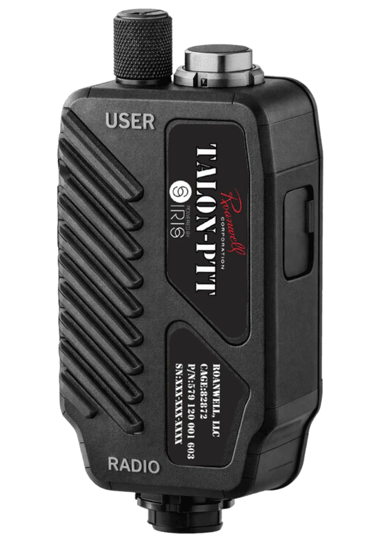 TALON-PTT device designed to deliver clear voice communication in high-noise operational environments using AI-driven signal processing.