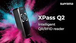 Suprema’s XPass Q2 reader supports QR, barcode, RFID and mobile credentials in a single device for high-volume access points. Suprema’s XPass Q2 reader supports QR, barcode, RFID and mobile credentials in a single device for high-volume access points.