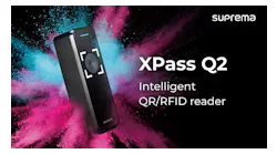 Suprema’s XPass Q2 reader supports QR, barcode, RFID and mobile credentials in a single device for high-volume access points. Suprema’s XPass Q2 reader supports QR, barcode, RFID and mobile credentials in a single device for high-volume access points.