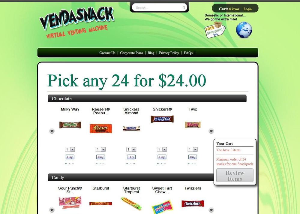 Vend A Snack Website