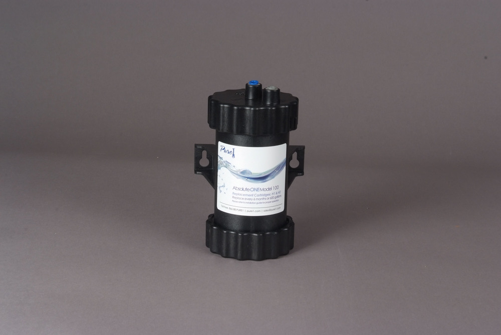 Water filters come in various sizes and styles. This cartridge from Pure1 Systems, filters water through a 4-zone sediment cartridge from 5.0 microns down to .5 micron, absolute, eliminating 99.9 percent of impurities and bacteria that are half micron in size or larger.