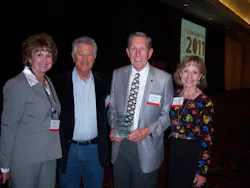 Becky and Joe Palazzola, left, of A Matter of Taste in Northridge, Calif., congratulate Hal and Diane Steuber, co-founders of Associated Coffee Services Inc. in San Leandro, Calif. Hal Steuber holds the 2011 NAMA Coffee Legends Award. Becky and Joe Palazzola, left, of A Matter of Taste in Northridge, Calif., congratulate Hal and Diane Steuber, co-founders of Associated Coffee Services Inc. in San Leandro, Calif. Hal Steuber holds the 2011 NAMA Coffee Legends Award.