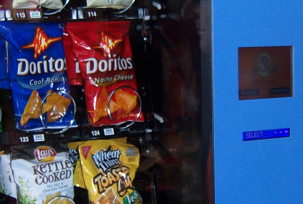 Vendors Exchange International Inc. offers both video screens that display nutritional information and stick or roll displays for the product slots.