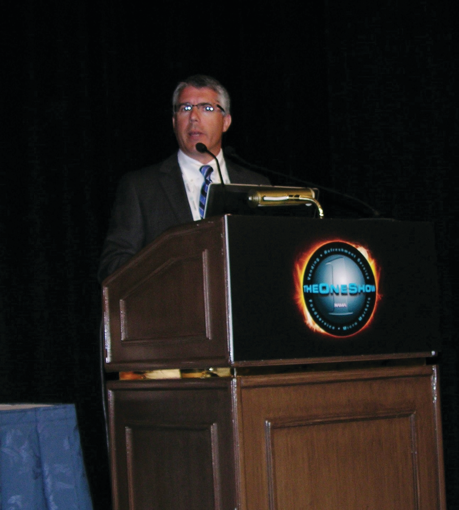 Brendan Kehoe, Crane Merchandising Systems, touts the need for customer engagement in vending and believes effective use of video screens is the answer.