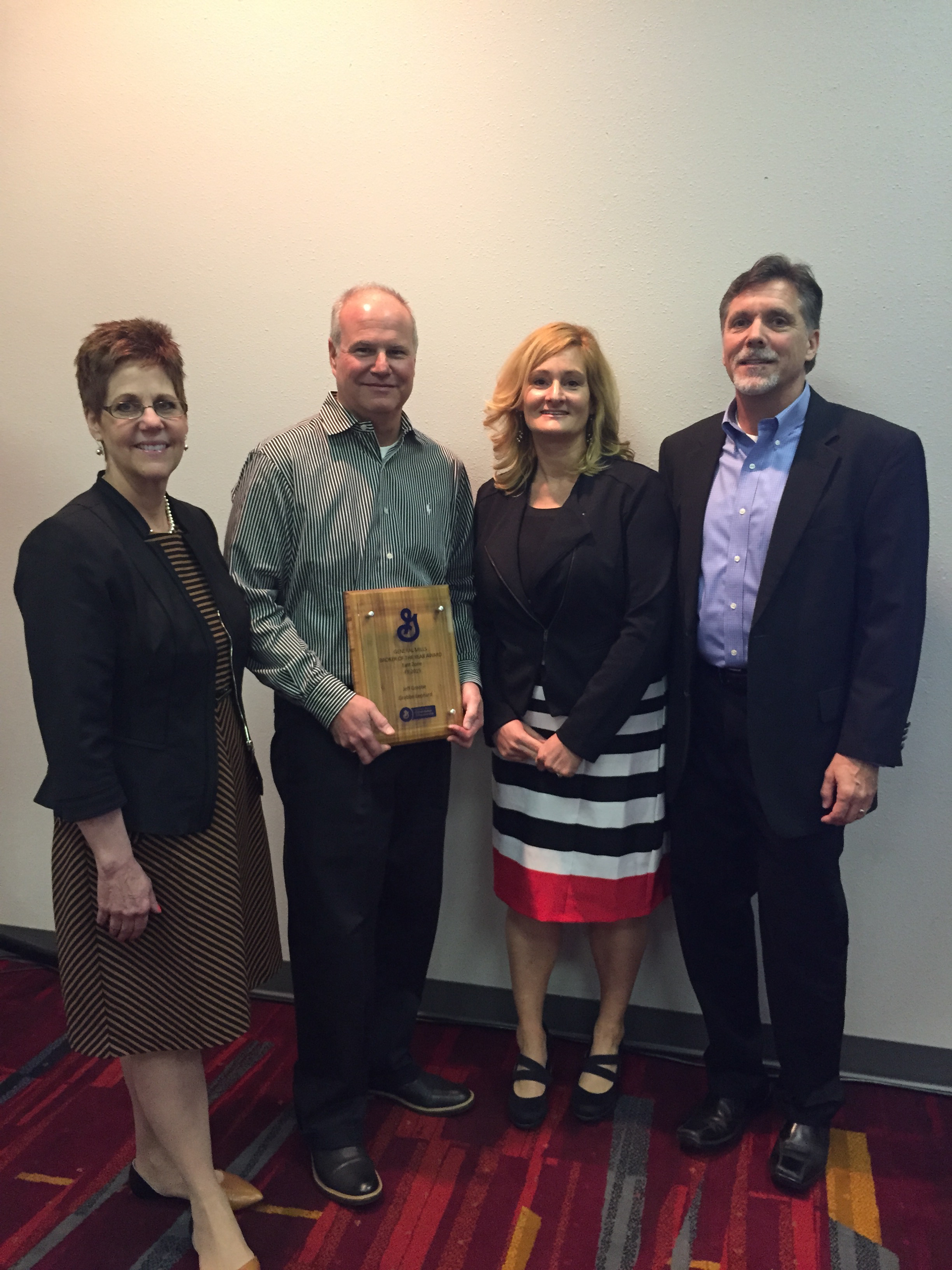 (From left to right) Cyndi Brodt (General Mills), Jeff Grabbe and Shannon Barr (Grabbe Leonard), Rick Anastasi (General Mills)
