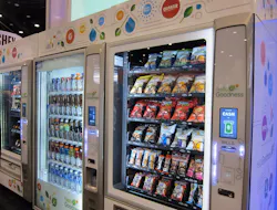 PepsiCo introduced the Hello Goodness vending machine, which offers good- and better-for-you product choices from the company's food and beverage portfolio. The vending machine features a digital point-of-sale touch screen with product nutritional information, suggests food and beverage pairing ideas for different eating occasions throughout the day, allows for cashless and digital vending . PepsiCo introduced the Hello Goodness vending machine, which offers good- and better-for-you product choices from the company's food and beverage portfolio. The vending machine features a digital point-of-sale touch screen with product nutritional information, suggests food and beverage pairing ideas for different eating occasions throughout the day, allows for cashless and digital vending .