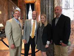 Sen. Michael Walsworth; Jimmy Wilmore, Wilmore Snacks; Meagan Wilmore, Wilmore Snacks; and Kevin Robinson, Silman Wholesale Sen. Michael Walsworth; Jimmy Wilmore, Wilmore Snacks; Meagan Wilmore, Wilmore Snacks; and Kevin Robinson, Silman Wholesale