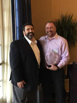 Newly-elected Tri-State President Scott Bidding (L) presents outgoing President Jeff West, Jr. with an award in appreciation for his service and dedication to Tri-State. Newly-elected Tri-State President Scott Bidding (L) presents outgoing President Jeff West, Jr. with an award in appreciation for his service and dedication to Tri-State.