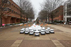 Sodexo and Starship debut its robot delivery service at George Mason University in Fairfax, Va. Sodexo and Starship debut its robot delivery service at George Mason University in Fairfax, Va.