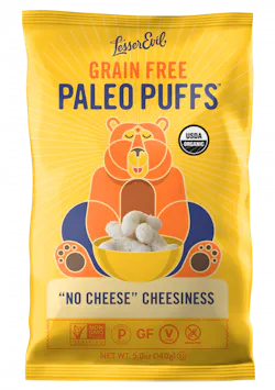 Paleo Puffs “No Cheese” Cheesiness. Available in 5 ounce and 1 ounce bags. Paleo Puffs “No Cheese” Cheesiness. Available in 5 ounce and 1 ounce bags.