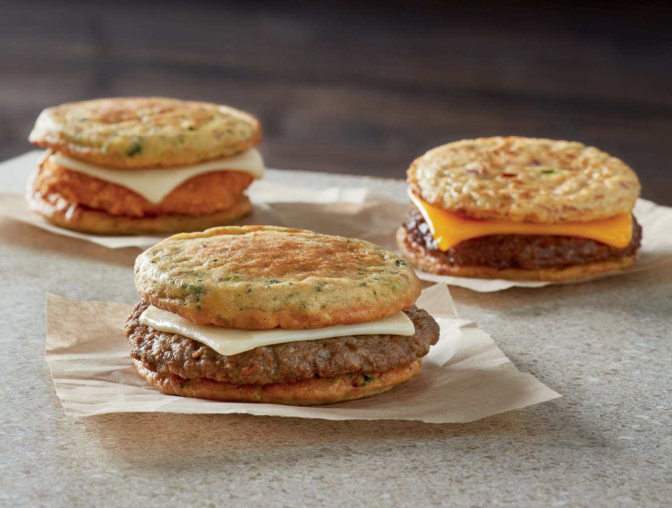 Flavors of Jimmy Dean&circledR; Frittata Sandwiches include Jimmy Dean&circledR; Florentine Frittata with Turkey Sausage and Cheese; Jimmy Dean&circledR; Florentine Frittata with Chicken and Cheese; and, Jimmy Dean&circledR; Farmer Frittata with Sausage and Cheese.