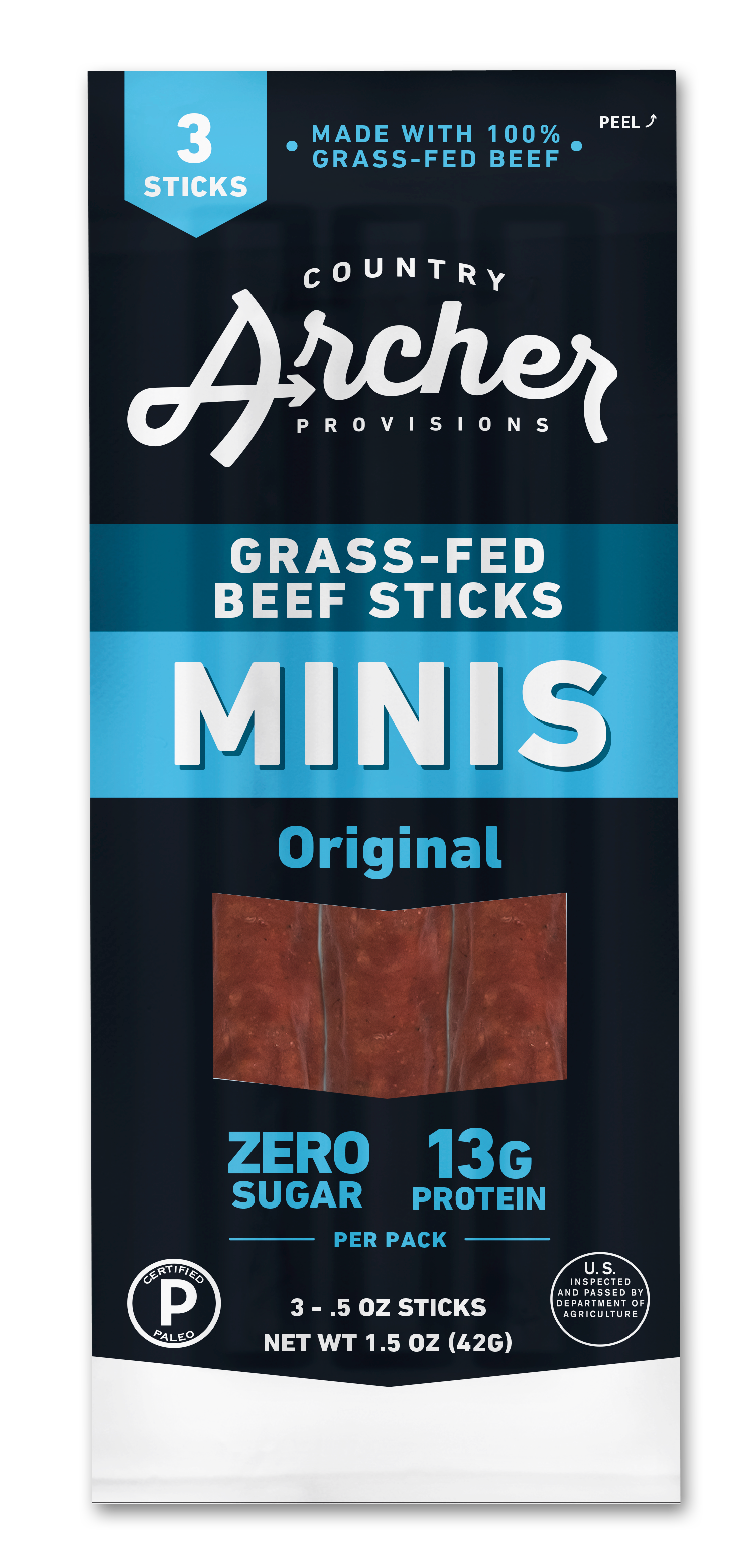 Country Archer Provision&rsquo;s Original Mini Beef Stick 3-Packs