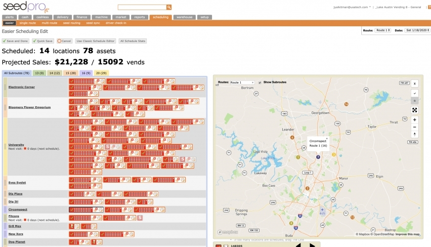 Mapping in Scheduling for Seed for a 360 degree view of unattended locations in the field