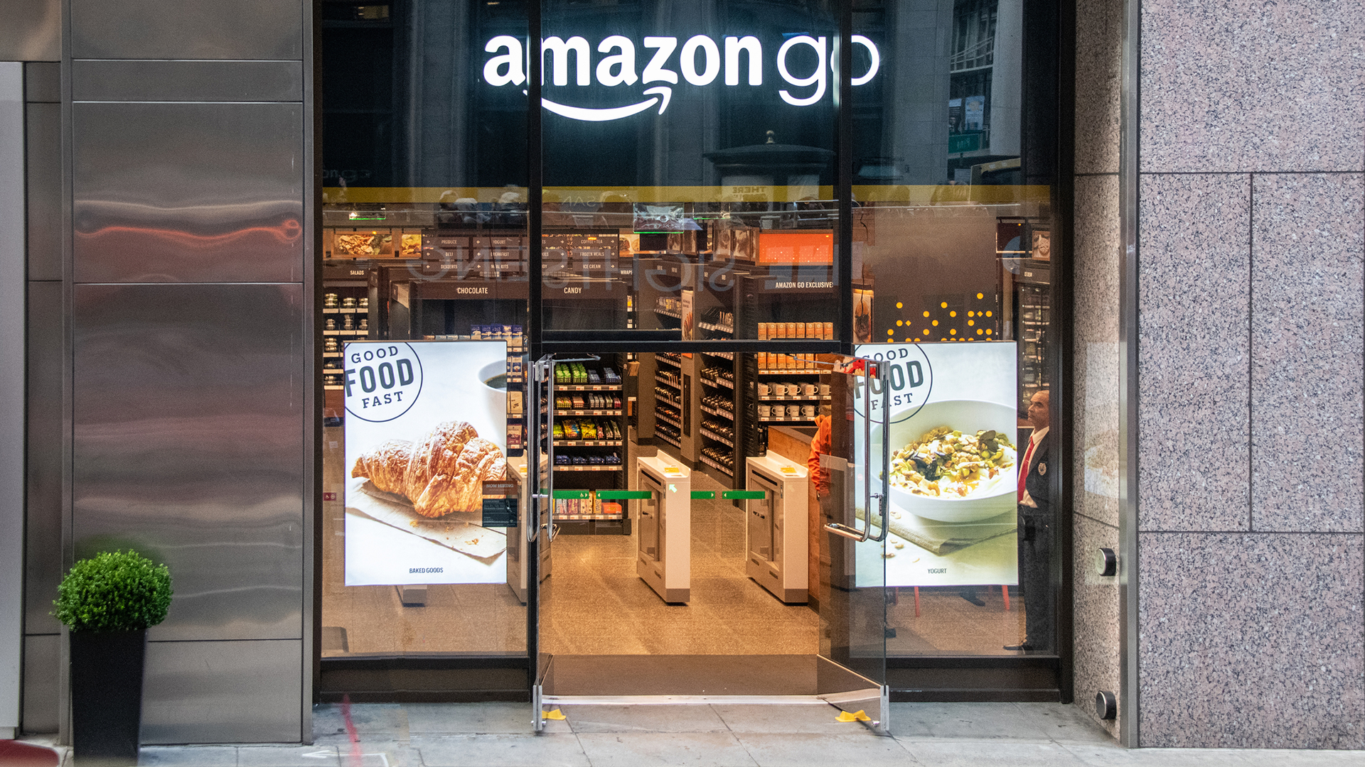 Entrance to Amazon Go&rsquo;s store in San Francisco.