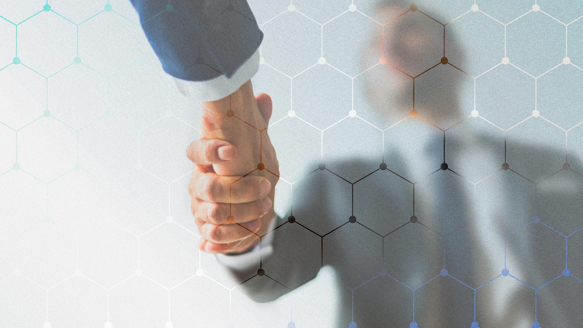 corporate business handshake partners