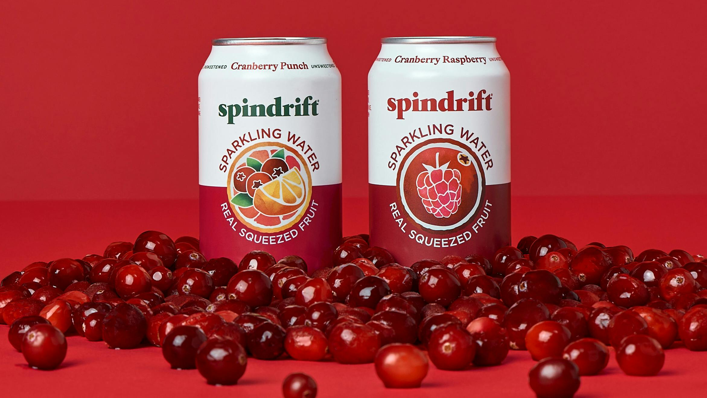 Spindrift seasonal flavors for fall, cranberry forward