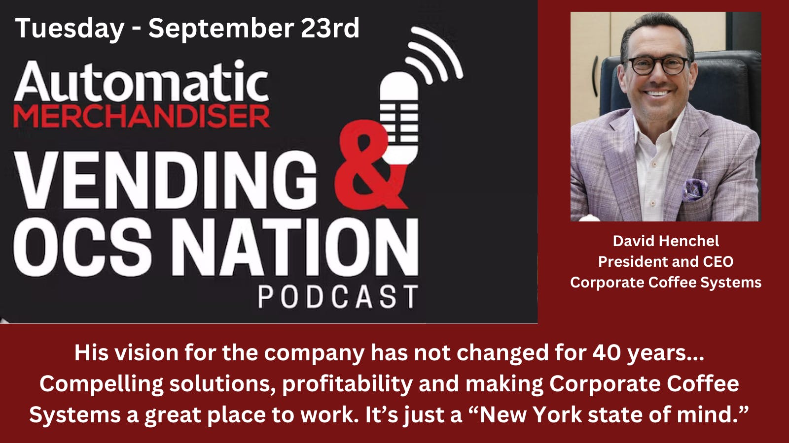 Corporate Coffee Systems&rsquo; David Henchel shares OCS lessons from New York City