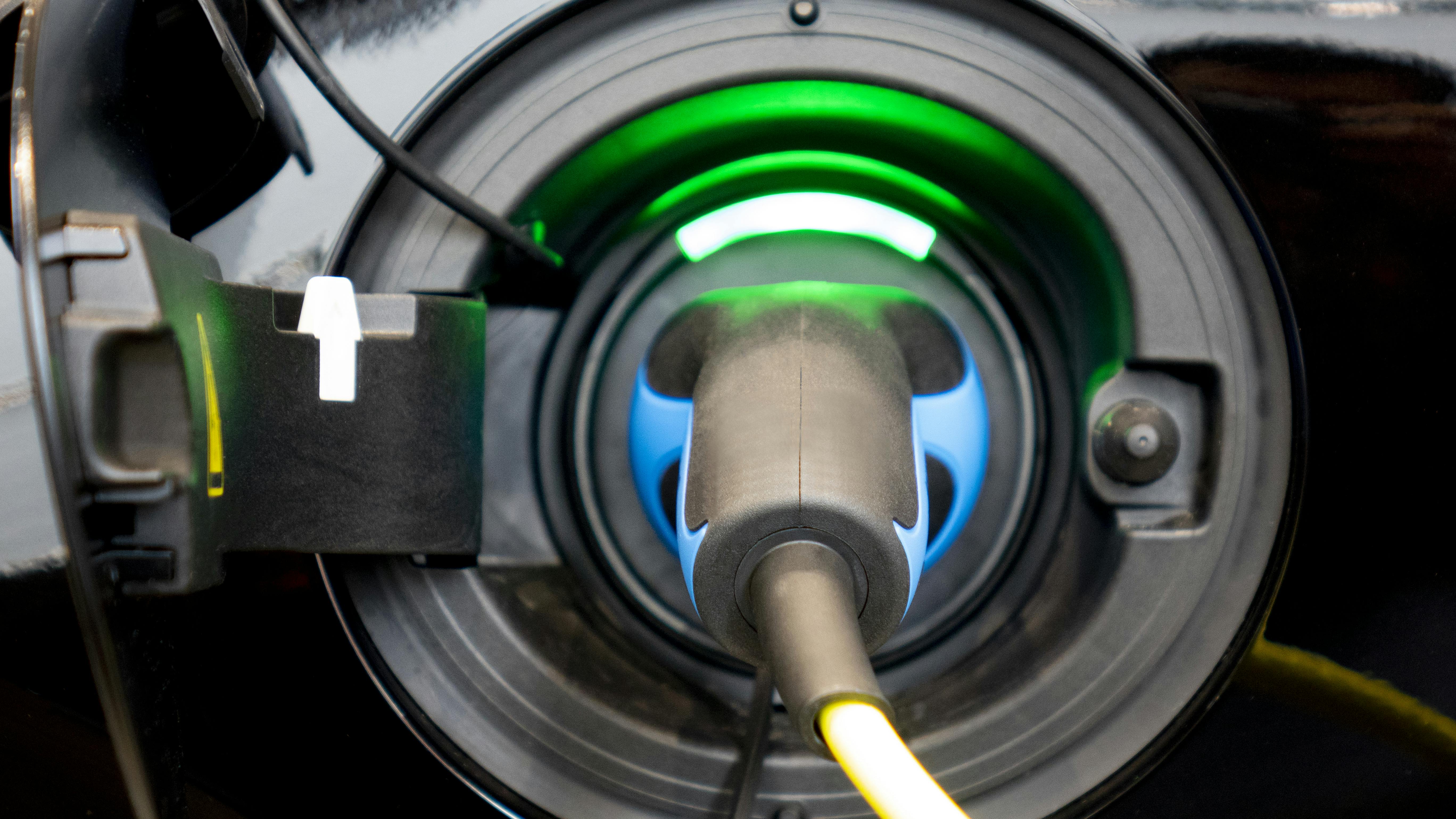 electric vehicle EV charging platform stock image