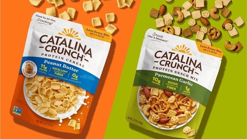 Catalina Crunch adds Parmesan garlic protein snack mix, peanut butter cereal