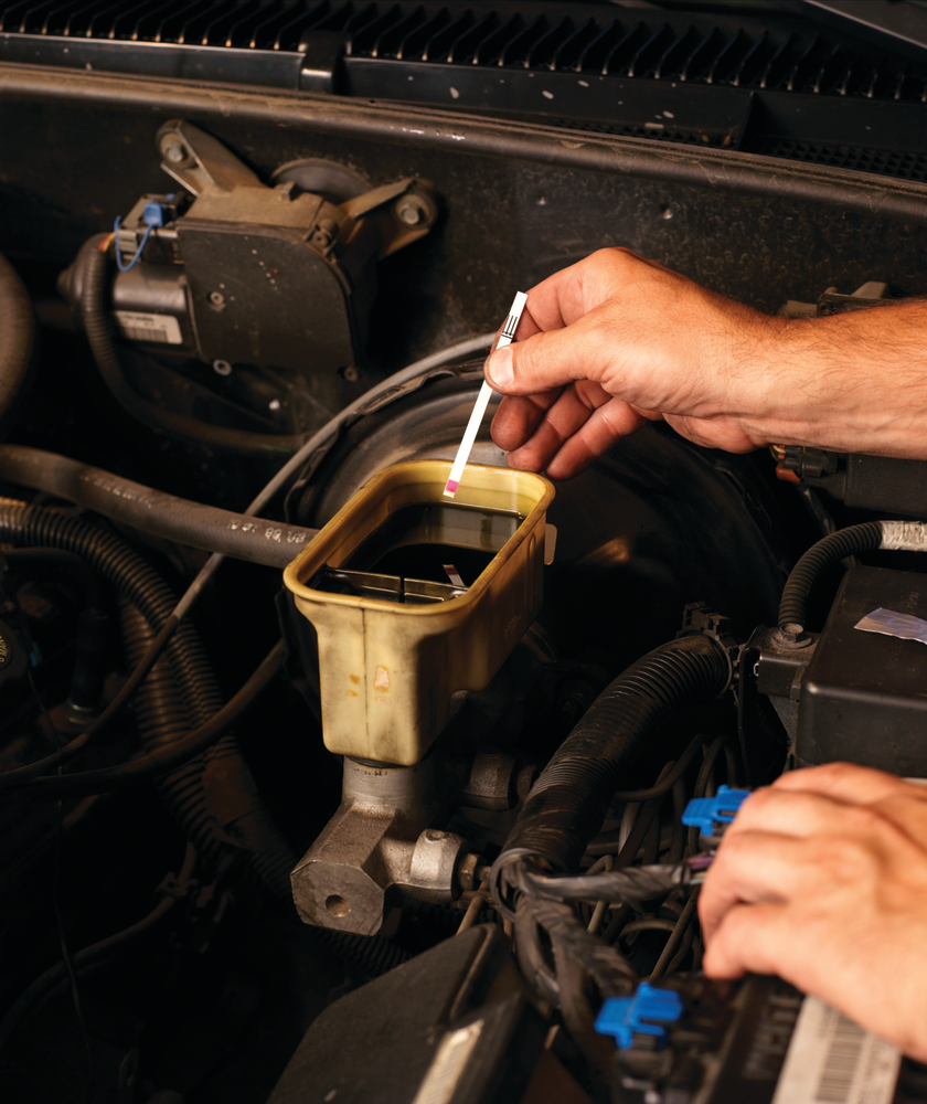 Testing for brake fluid contamination.