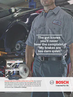 The campaign stresses 'The gut knows serious brake pads and rotors when it sees them.' The campaign stresses 'The gut knows serious brake pads and rotors when it sees them.'