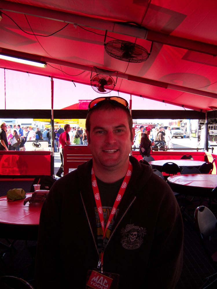 Graham Pitcock of B & R Auto in Dublin, Ohio likes the chance to see new power tools at the U.S. Nationals In Indianapolis.