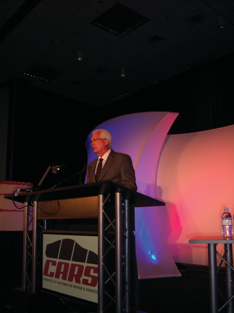 Ron Pyle, president of ASA, emcees the awards program in New Orleans, La.