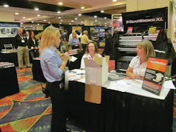 The 'prize girl' announces a raffle winner at the 2012 MEDCO show in Philadelphia. The 'prize girl' announces a raffle winner at the 2012 MEDCO show in Philadelphia.