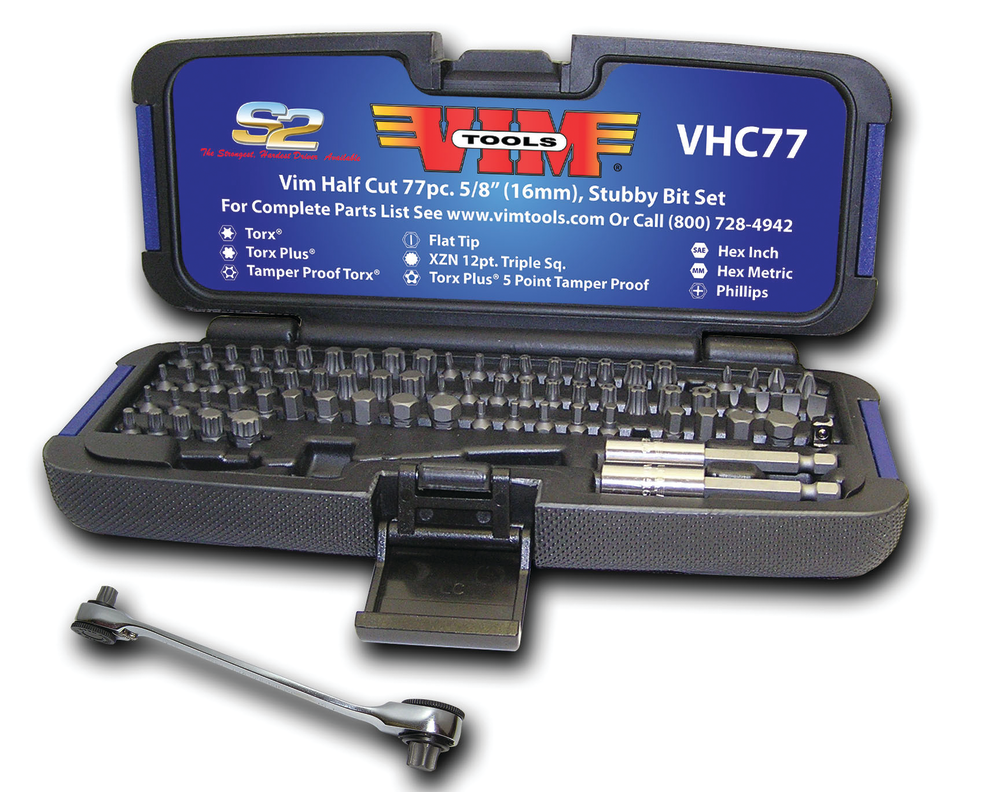 Half-cut stubby bit set, No. VHC77