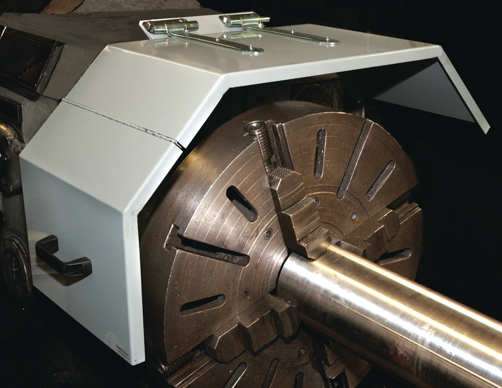 Steel lathe chuck shields