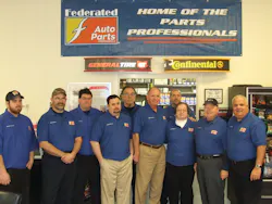 Larry Weathers III (sixth from left) and the team at Weather Motors are honored as the Federated Shop of the Year. Larry Weathers III (sixth from left) and the team at Weather Motors are honored as the Federated Shop of the Year.
