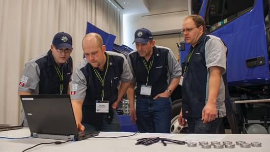 Tyler Kronebusch, Dan Orser, Clarence Oosterhoff and Matthew Giesbrecht from Babine Truck and Equipment of Prince George, Canada earned first place at the 2012-2013 Volvo Trucks North American VISTA World Championship semifinals.