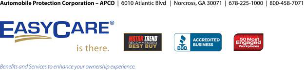 EasyCare launches new EasyCare maintenance benefit.