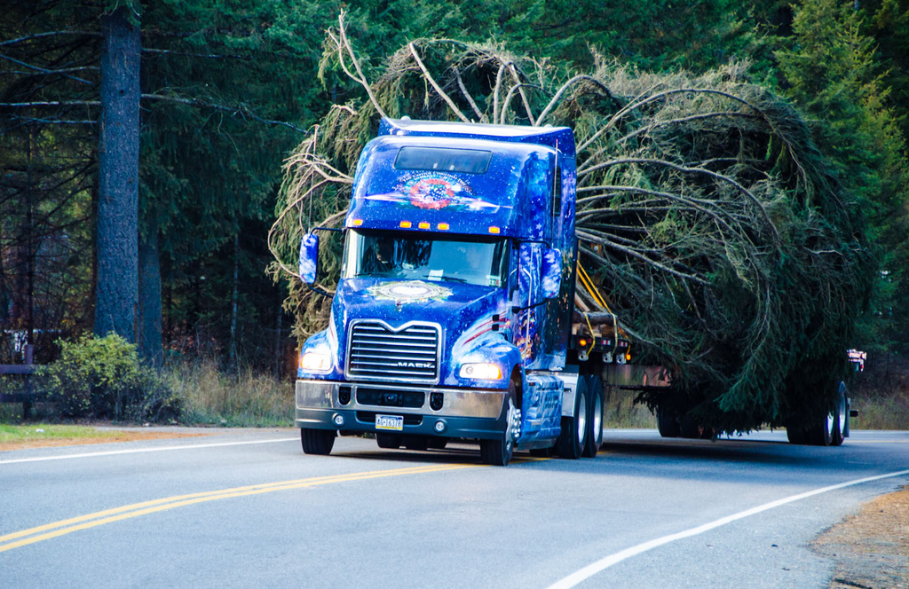 The 2013 U.S. Capitol Christmas tree was harvested from the Colville National Forest in Washington State to begin its multi-state trek to Washington, D.C. with the help of a 2014 MACK Pinnacle model truck.