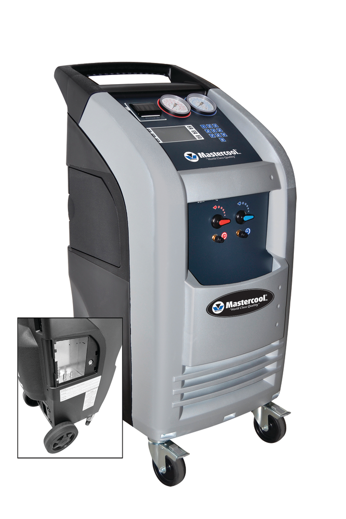 An automatic and programmable design allows the technician to perform a continuous recover/recycle, vacuum, vacuum leak test and recharge on standard and hybrid vehicles using 134a refrigerant.