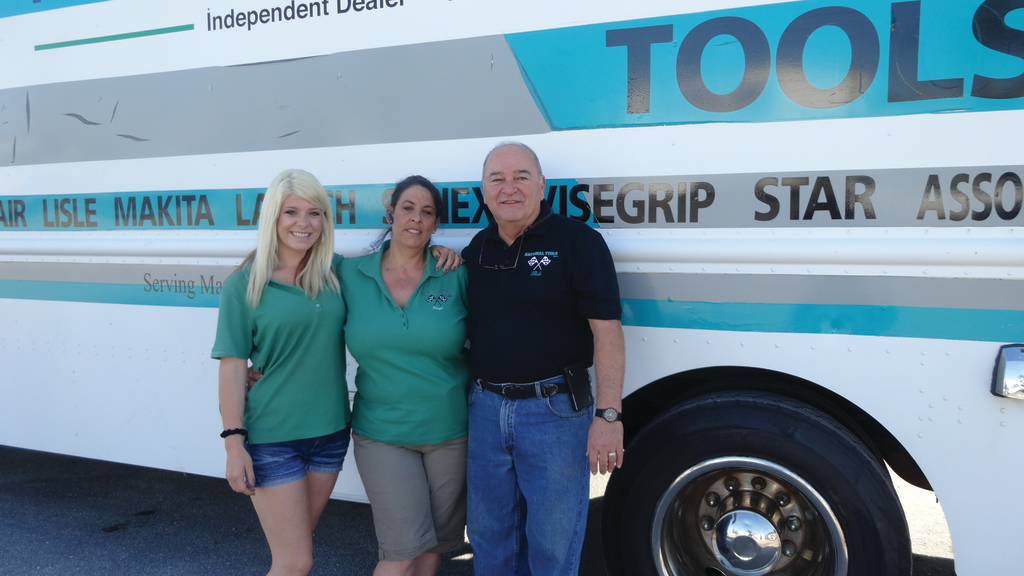 Bob Petrilli and his wife, Caryl, and his daughter, Leah, each drive a tool truck.