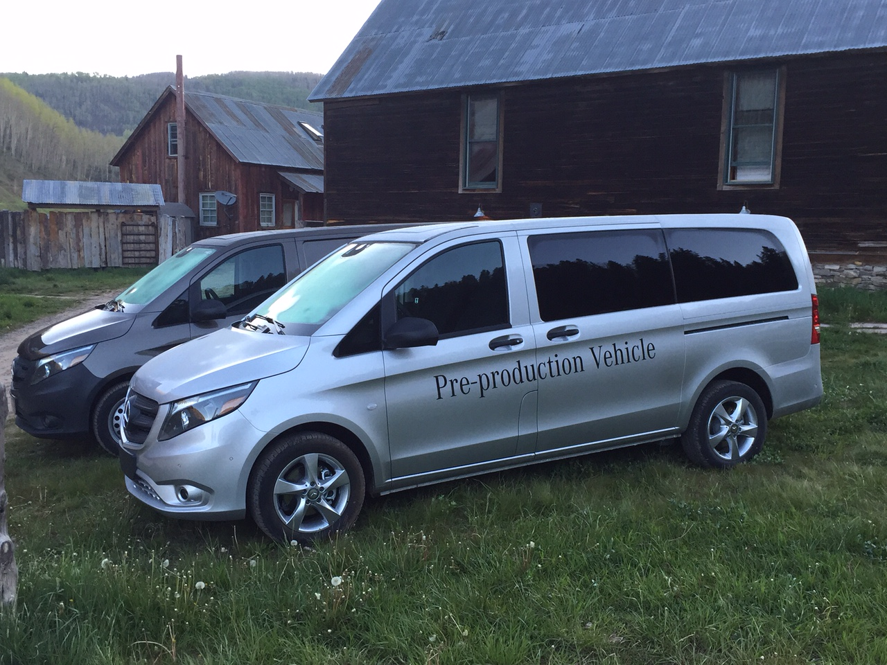 Pre-production versions of the Mercedes-Benz Metris Mid-size Van at the Dunton Hot Springs camp in Colorado