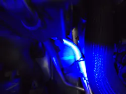 In order to spot the UV dye, you must use the UV glasses and light. In order to spot the UV dye, you must use the UV glasses and light.