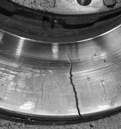 Rotor heat cracks can occur when non-OE replacement pads – which run hotter – are used, requiring potential replacement expenses of up to $3,000 for components, labor, and vehicle downtime. Rotor heat cracks can occur when non-OE replacement pads – which run hotter – are used, requiring potential replacement expenses of up to $3,000 for components, labor, and vehicle downtime.