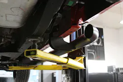 When using a frame-engaging lift like a two-post surface lift, it is crucial to make sure you know where the manufacturer’s recommended lifting points are for the vehicle you are going to service. When using a frame-engaging lift like a two-post surface lift, it is crucial to make sure you know where the manufacturer’s recommended lifting points are for the vehicle you are going to service.