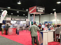 The New Products garage at the center of the show floor had innovative products on display and resources for mobile dealers. The New Products garage at the center of the show floor had innovative products on display and resources for mobile dealers.