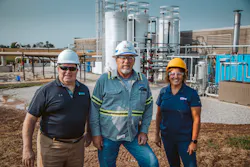 (Left to right) Pat Van Dehy, director of operations, U.S. Gain; Mike Frederick, superintendent of projects, Nacelle Solutions; Sara Wiegert, national accounts manager for U.S. Gain (Left to right) Pat Van Dehy, director of operations, U.S. Gain; Mike Frederick, superintendent of projects, Nacelle Solutions; Sara Wiegert, national accounts manager for U.S. Gain
