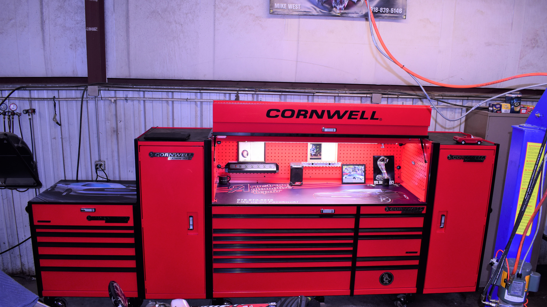 The setup from Cornwell allows Armstrong to add additional tool storage as he needs it.