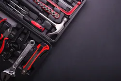 new tool set with hammer, wrench and other tools new tool set with hammer, wrench and other tools