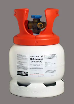This container of R-1234yf cost a lot more than the same size container of R-134a. R-134a costs about $4 per pound vs. $70 per pound of R-1234yf. This container of R-1234yf cost a lot more than the same size container of R-134a. R-134a costs about $4 per pound vs. $70 per pound of R-1234yf.