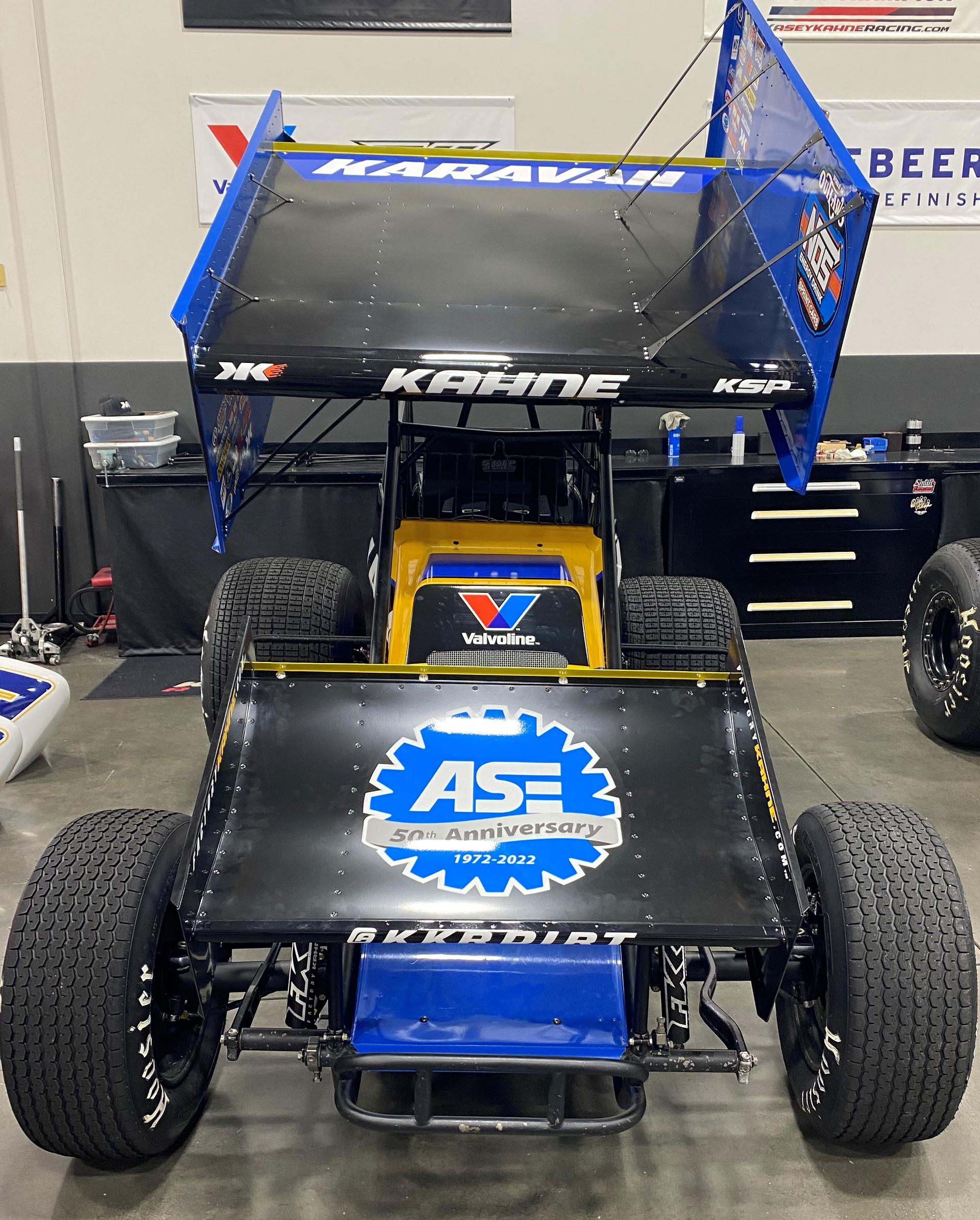 Throughout the race season, Kasey Kahne Racing will feature the ASE 50th anniversary commemorative logo on its two World of Outlaws series cars, the No. 49 car driven by Brad Sweet, and the No. 9 car driven this season by Kahne.