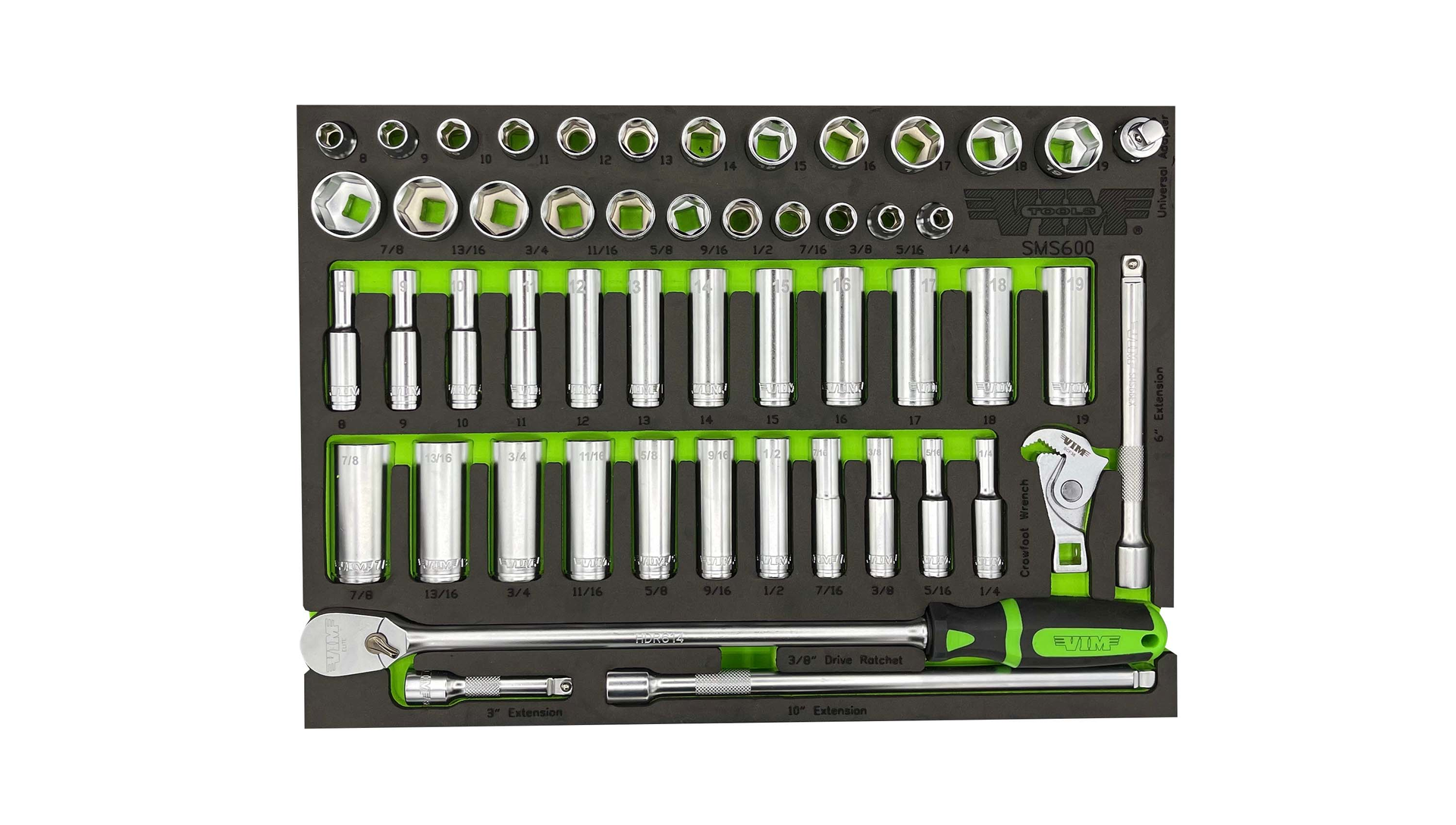 VIM Tools 52-pc 3/8&rdquo; Drive Socket Master Set, No. SMS600